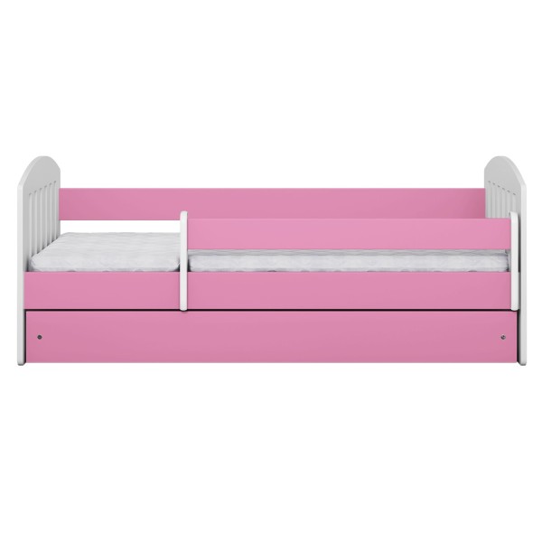 Łóżko dziecięce z szufladą 160x80 Classic 1 biały + różowy