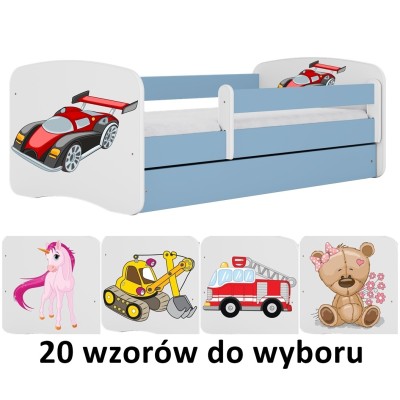 Łóżeczko pojedyncze dla dziecka 140x70 Babydreams Niebieskie