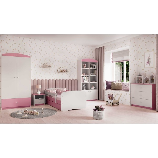 Łóżko dziecięce z zabezpieczeniem 160x80 Babydreams różowe