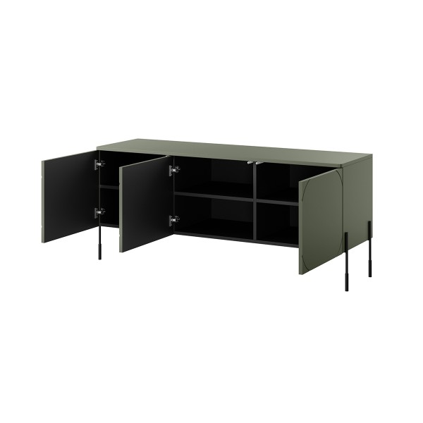 Szafka RTV trzydrzwiowa Sonatia 150 cm - oliwka