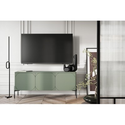 Szafka RTV trzydrzwiowa Sonatia 150 cm - oliwka
