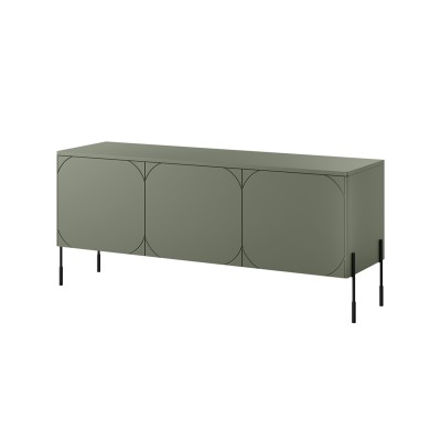 Szafka RTV trzydrzwiowa Sonatia 150 cm - oliwka