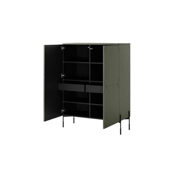Kredens z 2 ukrytymi szufladami Sonatia 120 cm - oliwka