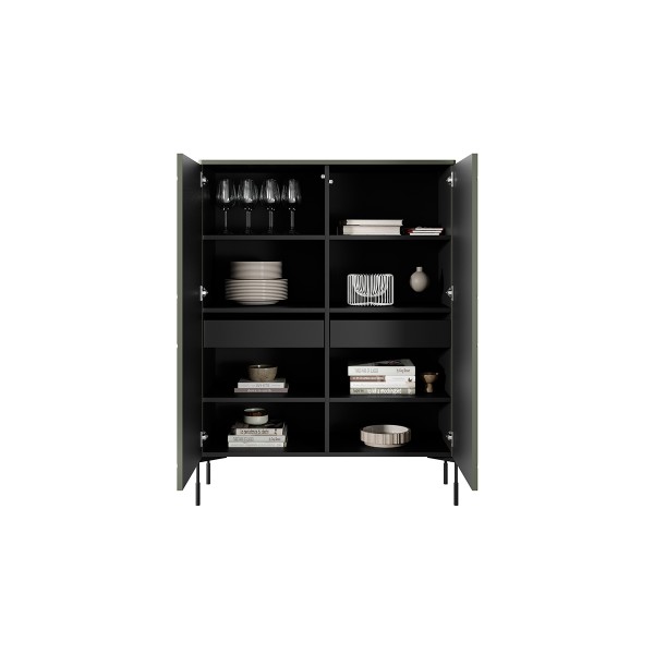 Kredens z 2 ukrytymi szufladami Sonatia 120 cm - oliwka