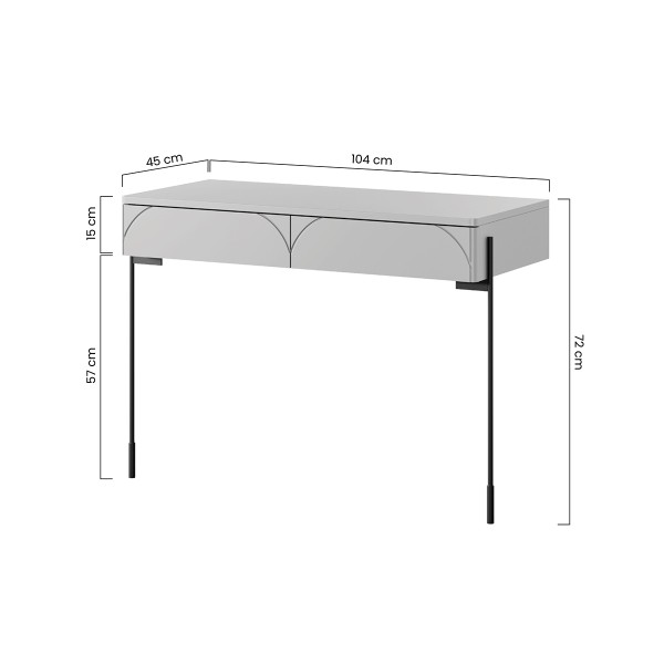 Nowoczesna konsola/toaletka z 2 szufladami Sonatia 100 cm - oliwka