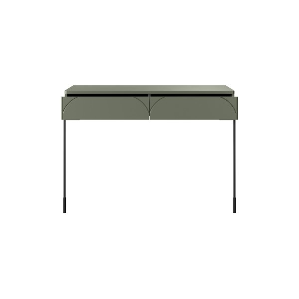 Nowoczesna konsola/toaletka z 2 szufladami Sonatia 100 cm - oliwka