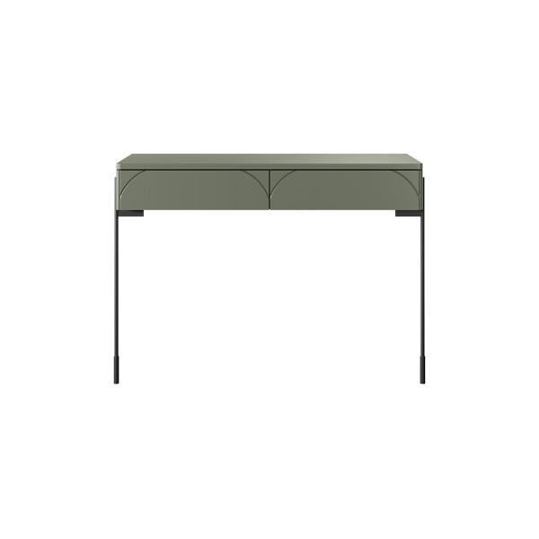 Nowoczesna konsola/toaletka z 2 szufladami Sonatia 100 cm - oliwka