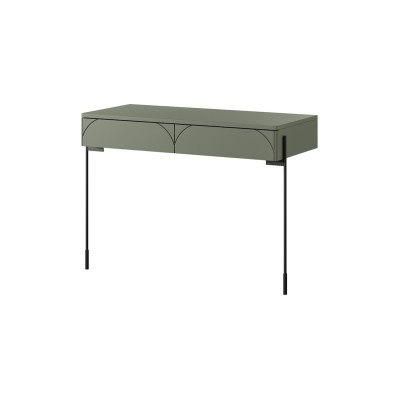 Nowoczesna konsola/toaletka z 2 szufladami Sonatia 100 cm - oliwka