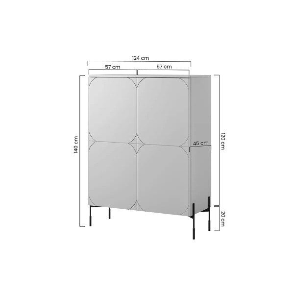 Kredens z 2 ukrytymi szufladami Sonatia 120 cm - oliwka