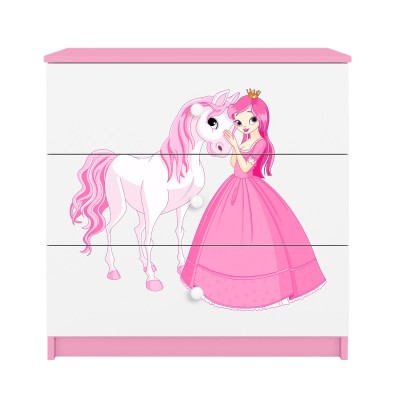 Komoda dziecięca z szufladami BABYDREAMS różowa