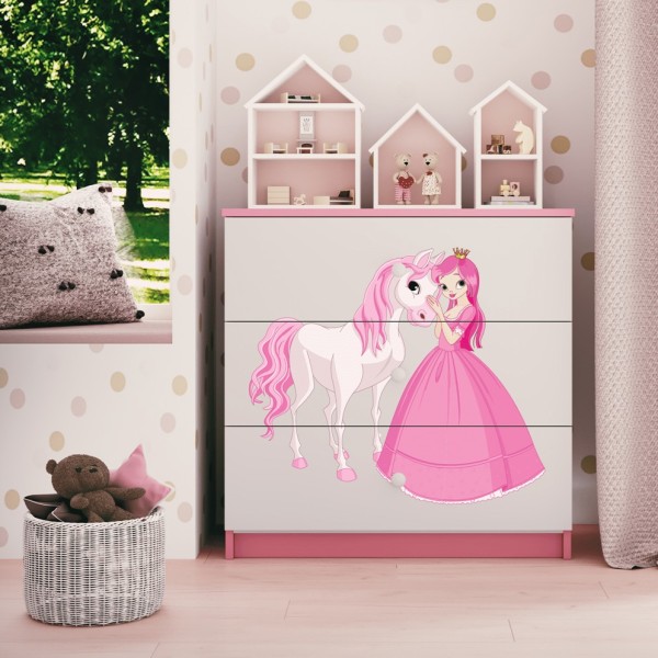 Komoda dziecięca z szufladami BABYDREAMS różowa