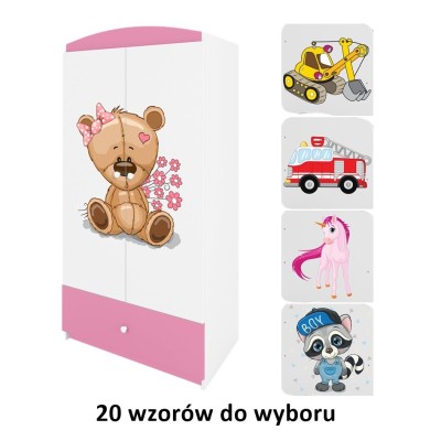 Szafa dla dziewczynki BABYDREAMS różowa + naklejka
