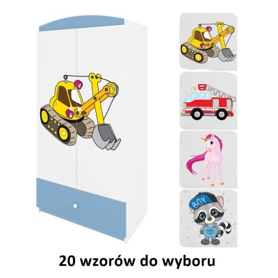 Szafa do pokoju dziecięcego BABYDREAMS niebieska + naklejka