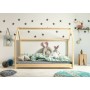 Łóżko domek niskie 180x80cm BELLA drewno naturalne