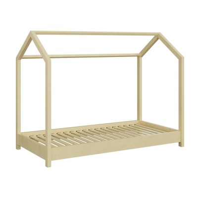 Łóżko domek niskie 180x80cm BELLA drewno naturalne