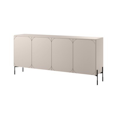 Komoda czterodrzwiowa z 2 ukrytymi szufladami Sonatia 200 cm - kaszmir