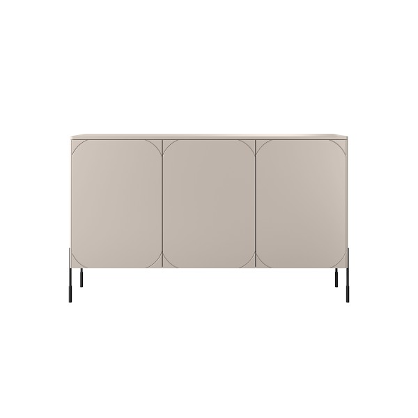 Komoda trzydrzwiowa z 2 ukrytymi szufladami Sonatia 150 cm - kaszmir
