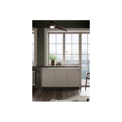 Komoda trzydrzwiowa z 4 ukrytymi szufladami Sonatia 150 cm - kaszmir