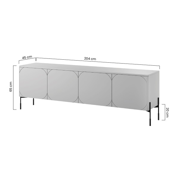 Szafka RTV czterodrzwiowa Sonatia 200 cm - kaszmir