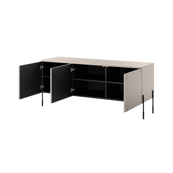 Szafka RTV trzydrzwiowa Sonatia 150 cm - kaszmir