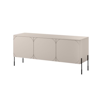 Szafka RTV trzydrzwiowa Sonatia 150 cm - kaszmir