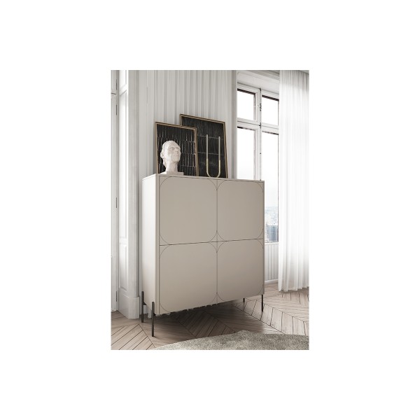 Kredens z 2 ukrytymi szufladami Sonatia 120 cm - kaszmir
