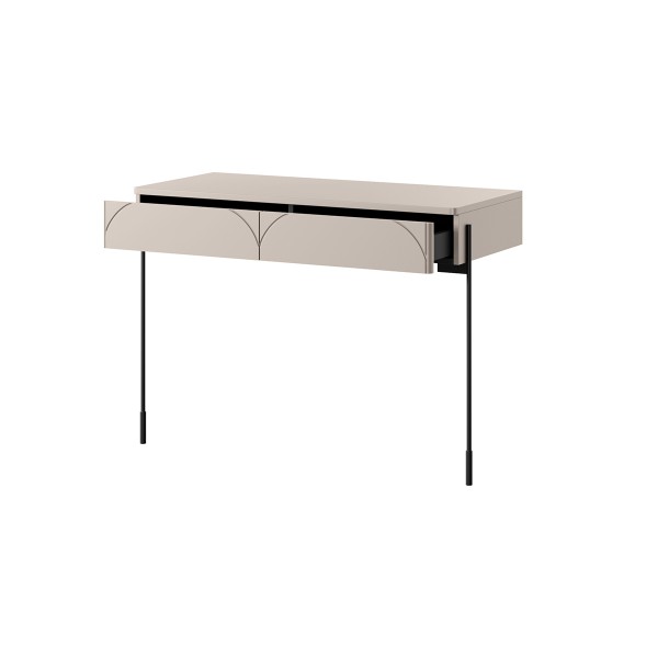 Nowoczesna konsola/toaletka z 2 szufladami Sonatia 100 cm - kaszmir
