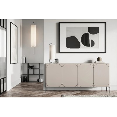 Komoda czterodrzwiowa z 2 ukrytymi szufladami Sonatia 200 cm - kaszmir