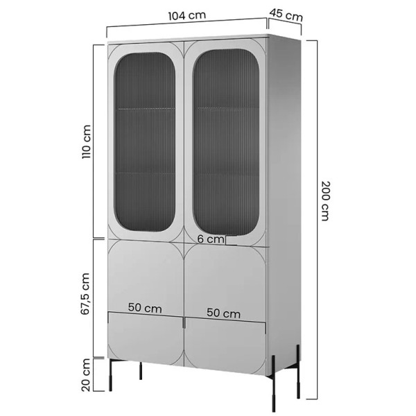 Witryna Sonatia 100 cm - kaszmir