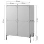 Kredens z 2 ukrytymi szufladami Sonatia 120 cm - kaszmir