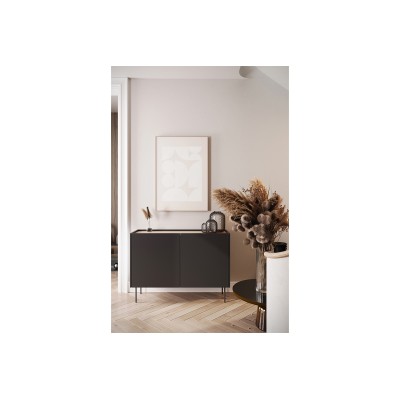 Komoda dwudrzwiowa Desin 120 cm - czarny mat / dąb nagano