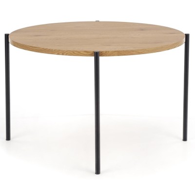 Stół okrągły loft 120cm MORGAN dąb złoty + czarny Halmar