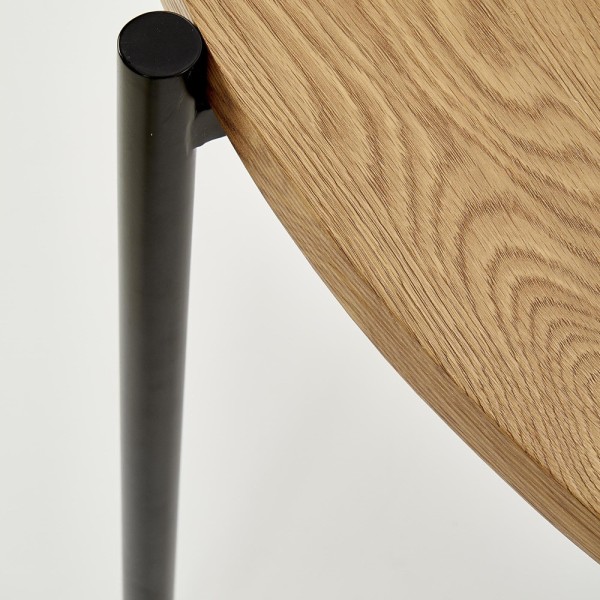 Stół okrągły loft 120cm MORGAN dąb złoty + czarny Halmar