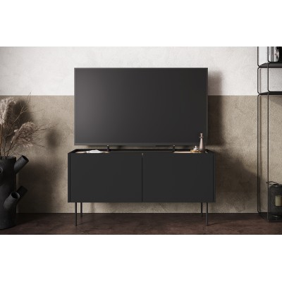 Szafka RTV dwudrzwiowa Desin 120 cm - czarny mat / dąb nagano