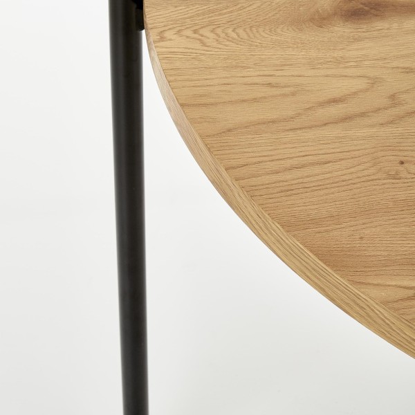 Stół okrągły loft 120cm MORGAN dąb złoty + czarny Halmar