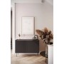 Komoda dwudrzwiowa z 2 ukrytymi szufladami Desin 120 cm - czarny mat / dąb nagano
