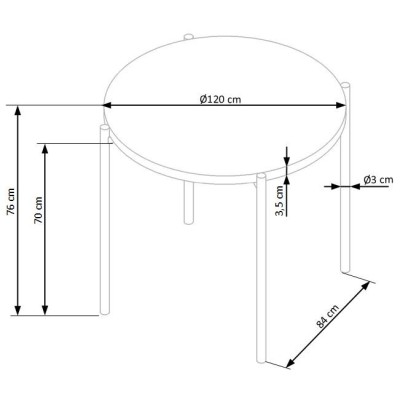 Stół okrągły loft 120cm MORGAN dąb złoty + czarny Halmar