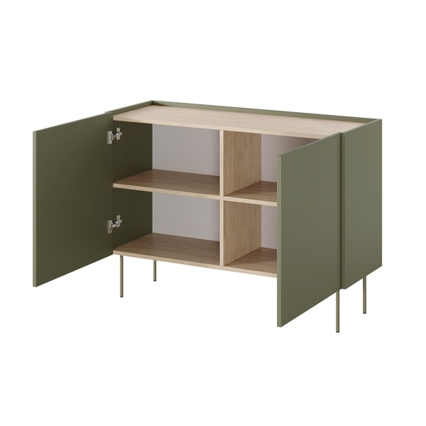Komoda dwudrzwiowa Desin 120 cm - oliwka / dąb nagano