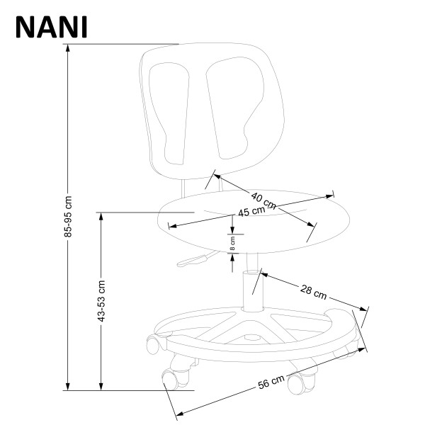 NANI fotel młodzieżowy popielaty (1p1szt)