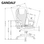 GANDALF fotel gabinetowy czarny / popielaty (1p1szt)