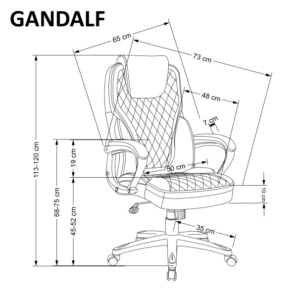 GANDALF fotel gabinetowy czarny / popielaty (1p1szt)