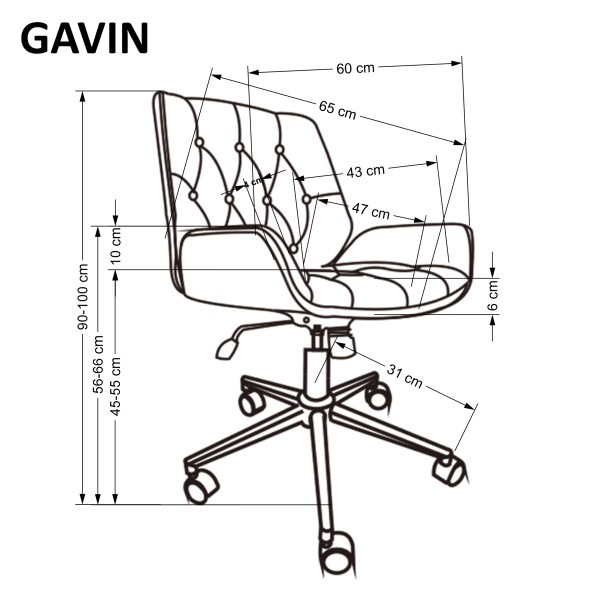 GAVIN fotel gabinetowy orzechowy / czarny (1p1szt)