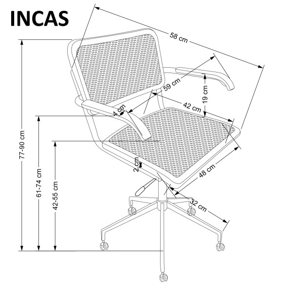 INCAS fotel gabinetowy brązowy / czarny (1p1szt)