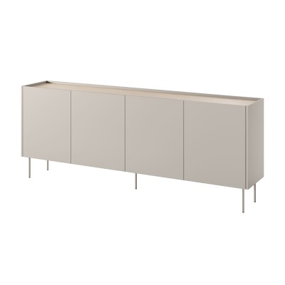 Komoda czterodrzwiowa z 4 ukrytymi szufladami Desin 220 cm - kaszmir / dąb nagano