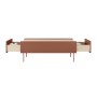 Stolik kawowy z 2 szufladami Desin 120 cm - ceramic red / dąb nagano