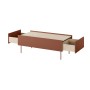 Stolik kawowy z 2 szufladami Desin 120 cm - ceramic red / dąb nagano