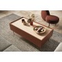 Stolik kawowy z 2 szufladami Desin 120 cm - ceramic red / dąb nagano