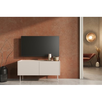 Szafka RTV dwudrzwiowa Desin 120 cm - kaszmir / dąb nagano
