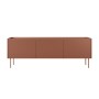 Szafka RTV trzydrzwiowa Desin 170 cm - ceramic red / dąb nagano