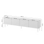 Szafka RTV czterodrzwiowa Desin 220 cm - ceramic red / dąb nagano